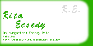 rita ecsedy business card